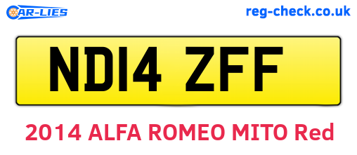 ND14ZFF are the vehicle registration plates.