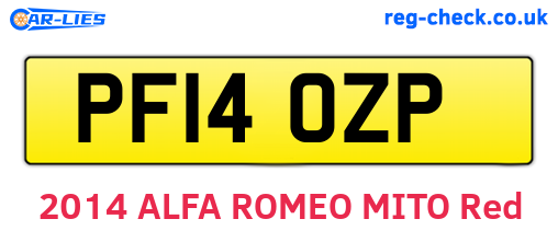 PF14OZP are the vehicle registration plates.
