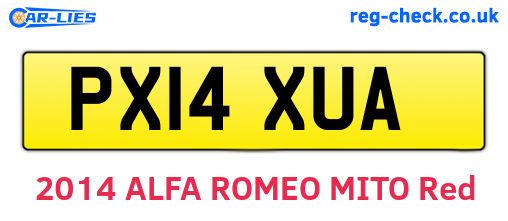 PX14XUA are the vehicle registration plates.