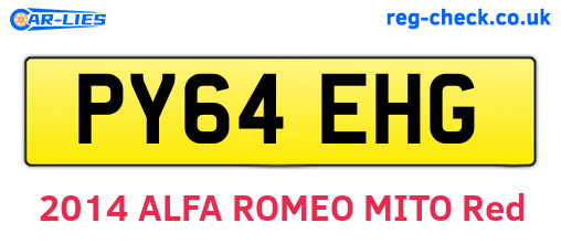 PY64EHG are the vehicle registration plates.