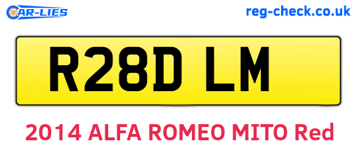 R28DLM are the vehicle registration plates.