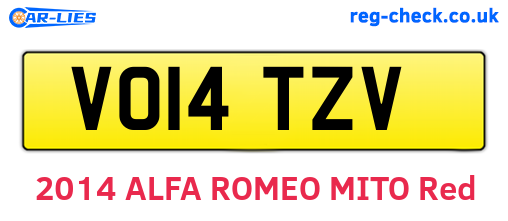 VO14TZV are the vehicle registration plates.