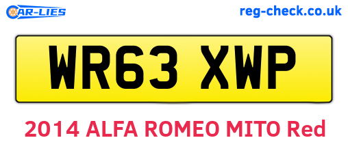 WR63XWP are the vehicle registration plates.