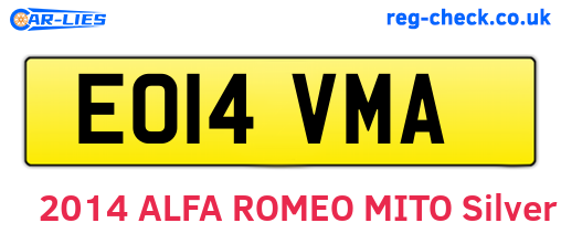 EO14VMA are the vehicle registration plates.