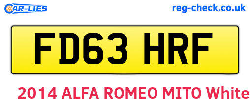 FD63HRF are the vehicle registration plates.