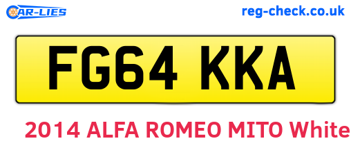 FG64KKA are the vehicle registration plates.