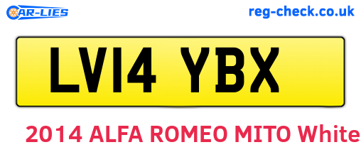 LV14YBX are the vehicle registration plates.