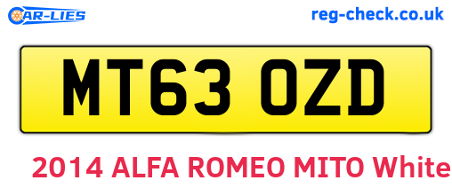 MT63OZD are the vehicle registration plates.
