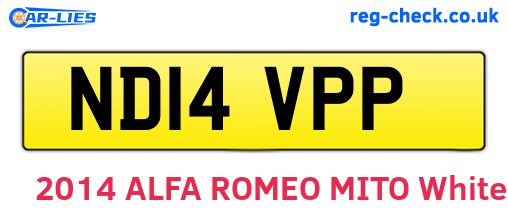 ND14VPP are the vehicle registration plates.