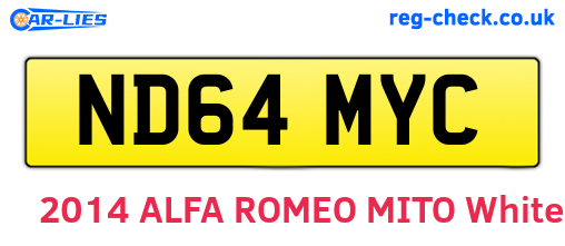 ND64MYC are the vehicle registration plates.