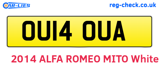 OU14OUA are the vehicle registration plates.