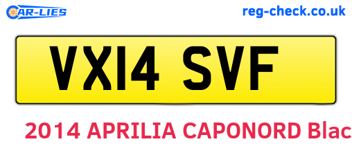 VX14SVF are the vehicle registration plates.