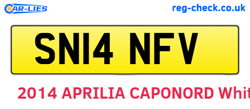 SN14NFV are the vehicle registration plates.
