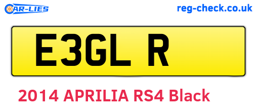 E3GLR are the vehicle registration plates.