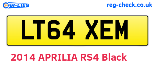 LT64XEM are the vehicle registration plates.