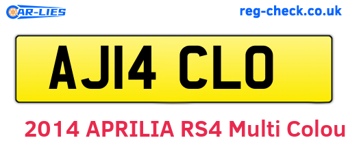 AJ14CLO are the vehicle registration plates.