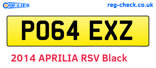 PO64EXZ are the vehicle registration plates.