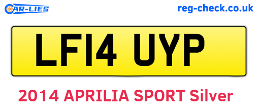 LF14UYP are the vehicle registration plates.