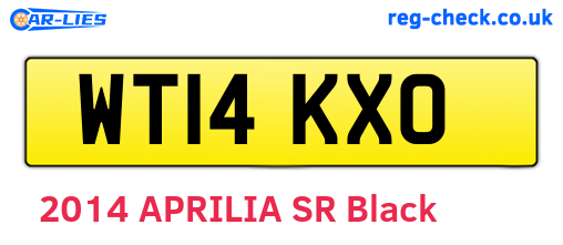 WT14KXO are the vehicle registration plates.