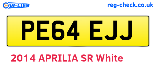 PE64EJJ are the vehicle registration plates.