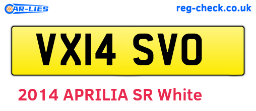VX14SVO are the vehicle registration plates.