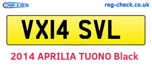 VX14SVL are the vehicle registration plates.