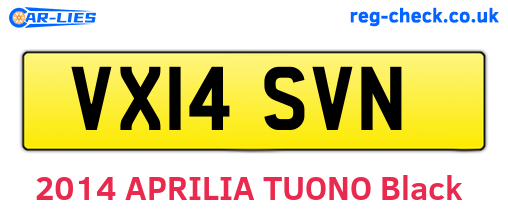 VX14SVN are the vehicle registration plates.