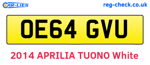 OE64GVU are the vehicle registration plates.