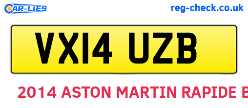 VX14UZB are the vehicle registration plates.