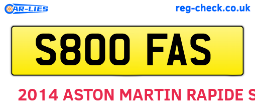 S800FAS are the vehicle registration plates.