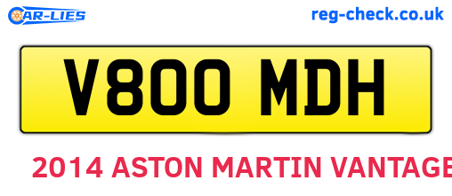 V800MDH are the vehicle registration plates.