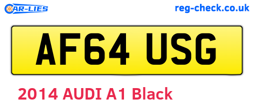 AF64USG are the vehicle registration plates.