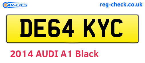 DE64KYC are the vehicle registration plates.