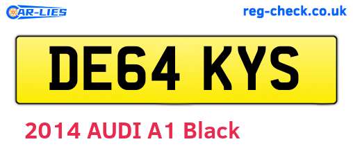 DE64KYS are the vehicle registration plates.