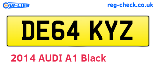 DE64KYZ are the vehicle registration plates.