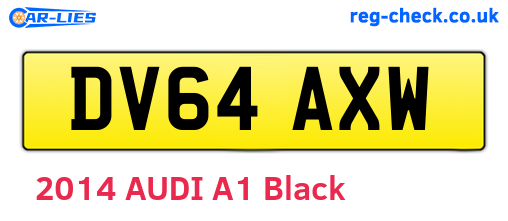 DV64AXW are the vehicle registration plates.