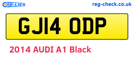 GJ14ODP are the vehicle registration plates.