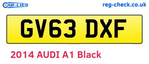 GV63DXF are the vehicle registration plates.