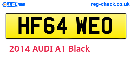 HF64WEO are the vehicle registration plates.