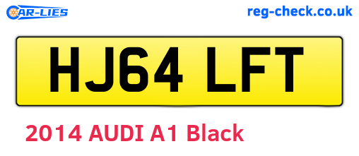 HJ64LFT are the vehicle registration plates.
