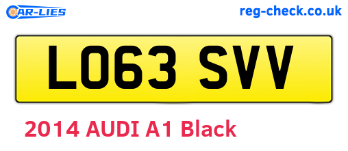 LO63SVV are the vehicle registration plates.