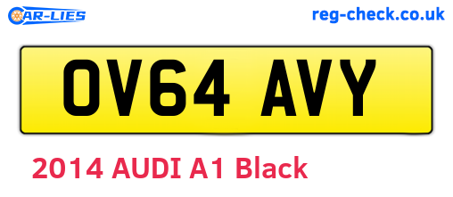 OV64AVY are the vehicle registration plates.