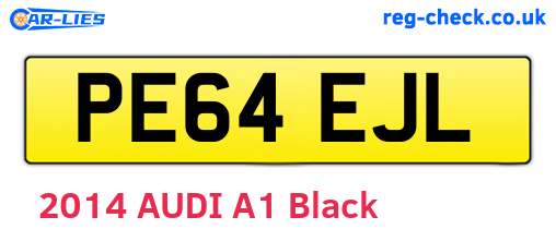 PE64EJL are the vehicle registration plates.