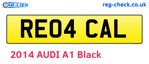 RE04CAL are the vehicle registration plates.