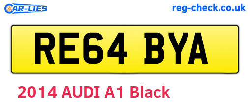 RE64BYA are the vehicle registration plates.