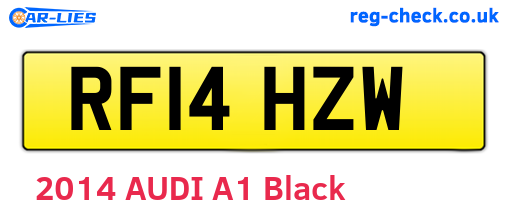 RF14HZW are the vehicle registration plates.