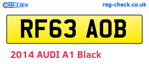RF63AOB are the vehicle registration plates.