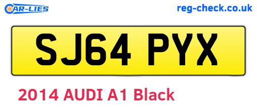 SJ64PYX are the vehicle registration plates.