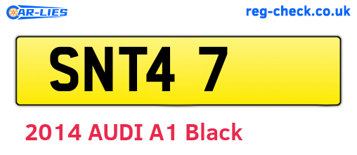 SNT47 are the vehicle registration plates.