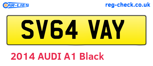 SV64VAY are the vehicle registration plates.